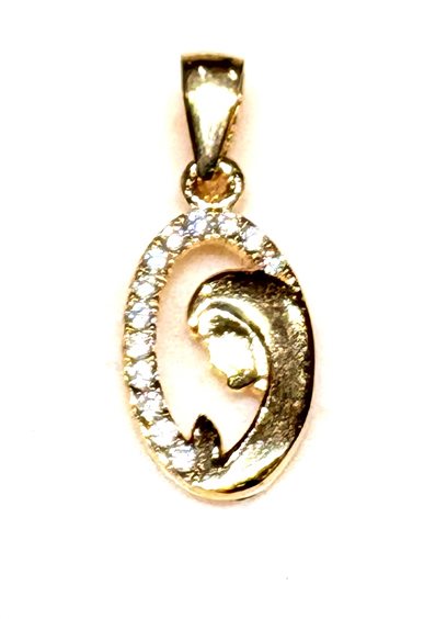 Pendente CP gioielli Donna 9K in Oro giallo Cubic Zirconia 9K MADONNA ZIRC G 0.70 G - 9K MADONNA ZIRC G 0.70 G